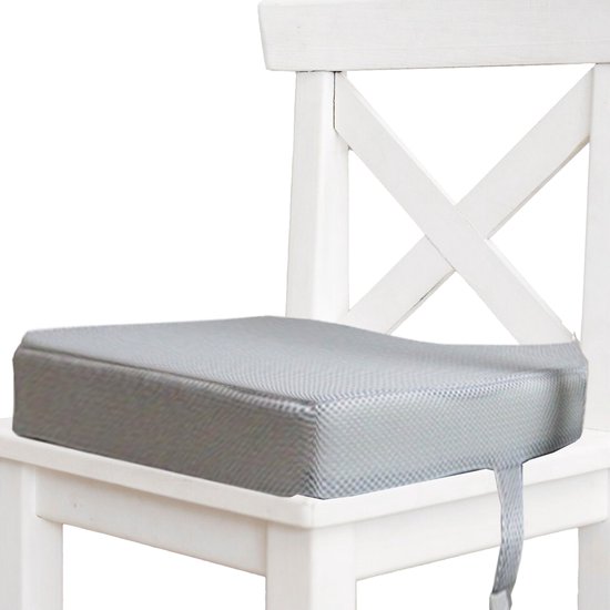 Stoelverhoger - Grijs - Voor Kinderen - Zitverhoger - Afneembare en Wasbare hoes - Stoelkussen - Draagbare Stoelverhoger van Merkloos