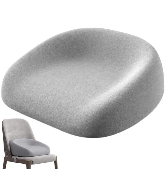 Stoelverhoger voor Eetkamerstoel - Met riempjes en antislip onderkant - Peuterstoelverhoger - Antislip - Kinderzitjekussen - Zitverhoger Peuter Eettafel - Zitverhoger - Booster Seat - Stoelverhoger eettafel - Afneembare - Zitkussen Tafel - Grijs van Bibro