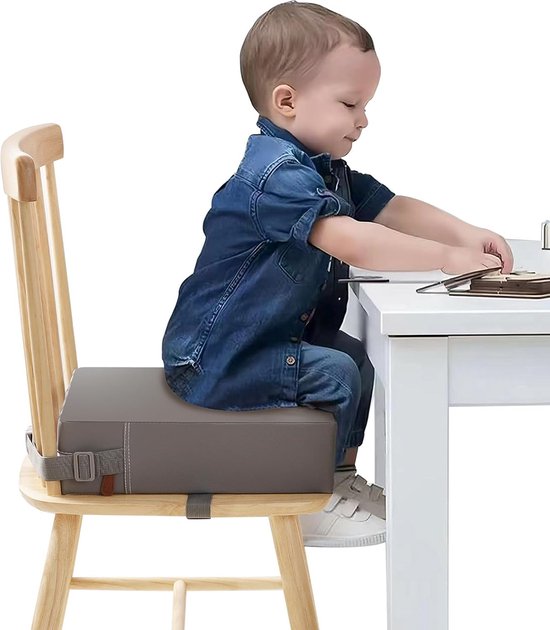 Stoelverhoger Voor Eetkamerstoel - Zitverhoger Voor Kinderen & Volwassenen - Stoelverhogers Voor Eettafel - Memory Foam Verhoogkussen - Booster Seat - Ergonomisch Comfort - Grijs van Lidoafy