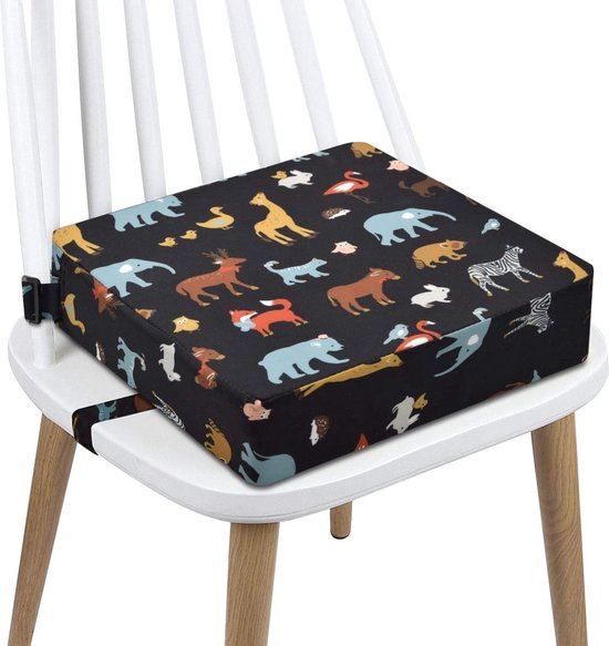 Stoelverhoger Voor Eetkamerstoel - Zitverhoger Voor Kinderen & Volwassenen - Stoelverhogers Voor Eettafel - Memory Foam Verhoogkussen - Booster Seat voor Peuter - Ergonomisch Comfort - Dieren - 8cm Hoog van Apiki