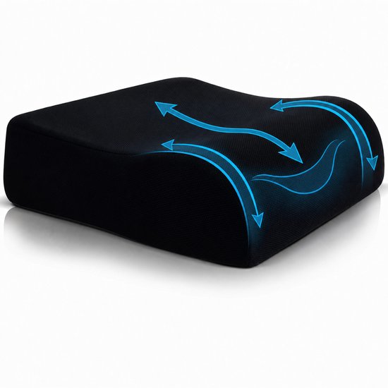 Stoelverhoger voor Volwassenen - 12 cm Verhoging - 41 x 41 cm - Stevig en Comfortabel - Opstahulp - Voor Stoel Bureau en Auto
