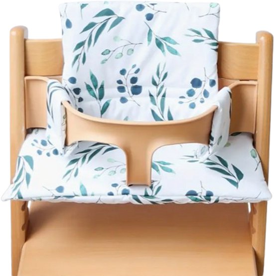 Stoelverkleiner bladeren - kussenset bladeren - blad motief - stoelverkleiner geschikt voor stokke tripp trapp - kinderstoelverkleiner van Merkloos