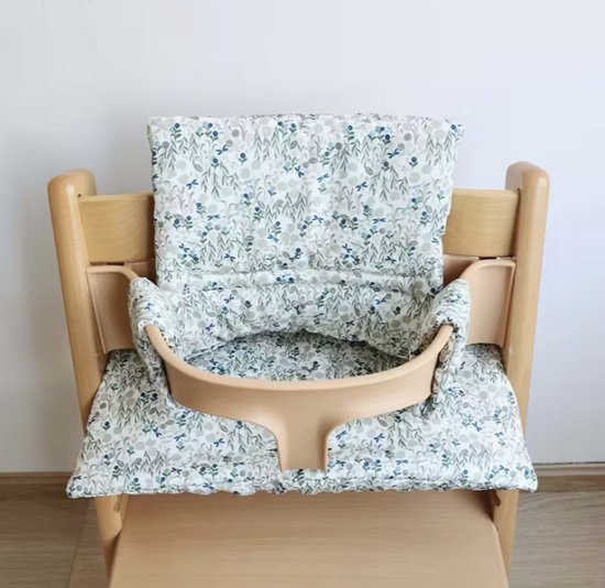 Stoelverkleiner bloemetjes libellen - kussenset bloemetjes libellen - stoelverkleiner voor stokke tripp trapp - kinderstoel verkleiner - stoel kussen van Merkloos