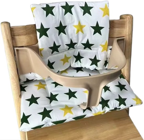 Stoelverkleiner grote sterren - kussenset sterren- stoelverkleiner voor stokke tripp trapp - kinderstoel verkleiner - stoel kussen van Merkloos