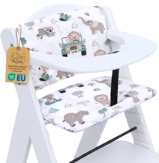 Stoelverkleiner Kinderstoel Kussen Baby Zitkussen - 2-delig - Stoelkussen voor Hauck Stokke Hoge Babystoel Trapstoel Waterafstotende Bekleding Oeko-Tex certificaat Afrika