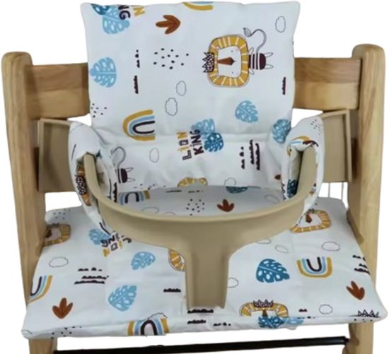 Stoelverkleiner leeuw - kussenset leeuw - stoelverkleiner geschikt voor stokke tripp trapp - kinderstoel verkleiner - stoel kussen van Merkloos