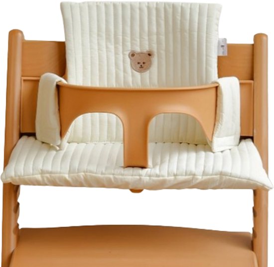 Stoelverkleiner ribbel beer - kussenset beer - stoelverkleiner voor stokke tripp trapp - kinderstoel verkleiner - stoel kussen van Merkloos