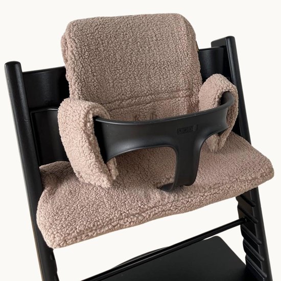 Stoelverkleiner TrippTrapp - Geschikt voor Stokke Tripp Trapp Kussenset - Kinderstoel Verkleiner - Perfecte Pasvorm - Extra Dik - Teddy Taupe van Merkloos