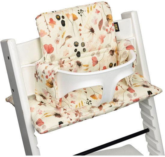 Stoelverkleiner TrippTrapp - Geschikt voor Stokke Tripp Trapp Kussenset - Kinderstoel Verkleiner - Perfecte Pasvorm - Geplastificeerd en Snel Schoon - Wilde Bloemen van Merkloos