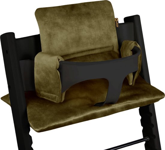 Stoelverkleiner TrippTrapp - Geschikt voor Stokke Tripp Trapp Kussenset - Kinderstoel Verkleiner - Perfecte Pasvorm - Luxe Velvet / Zacht Katoen en Extra Dik - Groen velvet van DukaBox.