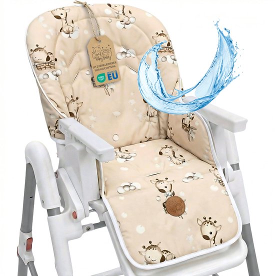 Stoelverkleiner voor kinderstoel Baby Stoelkussen Stoel - Kinderzitkussen voor Ikea Peg Perego Kinderstoel Stoelhoes voor kinderstoel Babystoel en kinderstoelen Oeko-Tex certificaat Giraffen