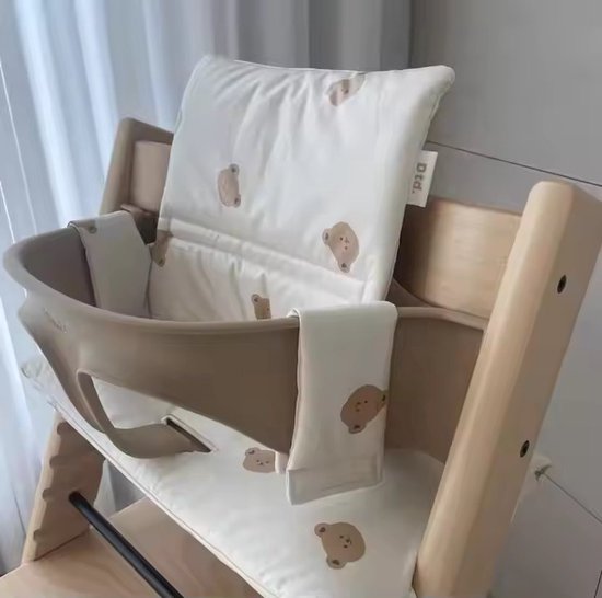 Stoelverkleiner voor kinderstoel - Beertjes - Meegroei - Waterbestendig Kussenset van Sweet Baby.