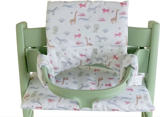 Stoelverkleiner wilde dieren - kussenset dieren - stoelverkleiner ook voor stokke tripp trapp - kinderstoel verkleiner - stoel kussen van LittleBlossom.