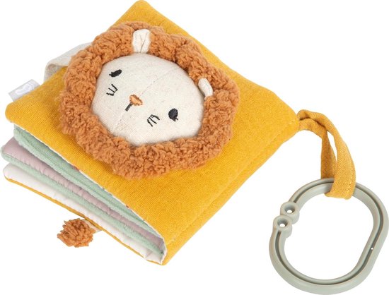 Stoffen Voelboek - Interactief Pluche Boek - Baby Ontdekking - Verschillende Texture - Klein - Geel