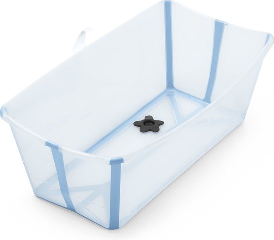 Stokke Flexi Bath, Ocean Blue - Opvouwbaar babybadje - Lichtgewicht, duurzaam en gemakkelijk op te bergen - Handig voor thuis of op reis - Geschikt voor pasgeborenen en baby's van Stokke