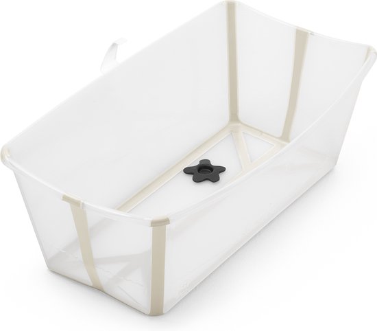 Stokke Flexi Bath, Sandy Beige - Opvouwbaar babybadje - Lichtgewicht, duurzaam en gemakkelijk op te bergen - Handig om thuis of op reis te gebruiken - Geschikt voor pasgeborenen en baby's van Stokke