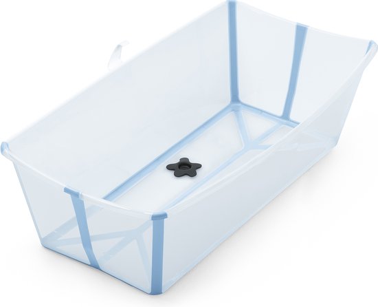 Stokke Flexi Bath X-Large, Ocean Blue - Ruim opvouwbaar babybadje - Lichtgewicht en gemakkelijk op te bergen - Handig voorthuis of op reis - Geschikt voor kinderen van 0-6 jaar van Stokke