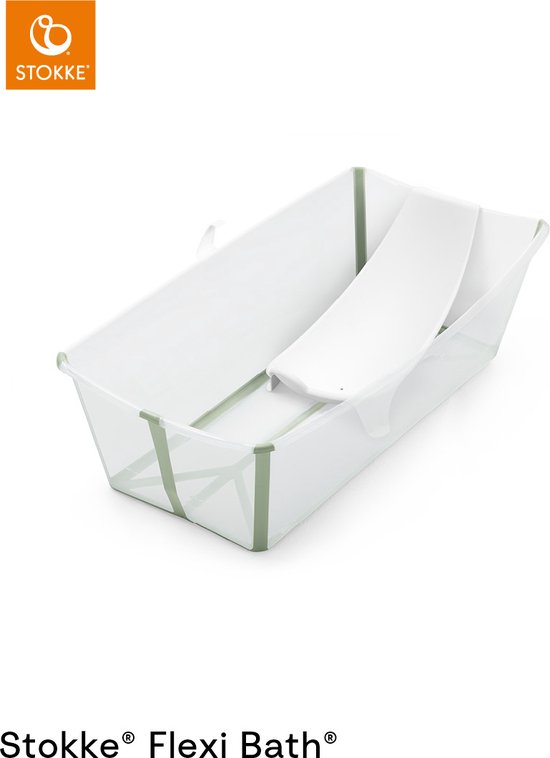 Stokke® Flexi Bath® X-Large set - Flexi Bath® XL + Newborn Support - Transparant groen van Merkloos