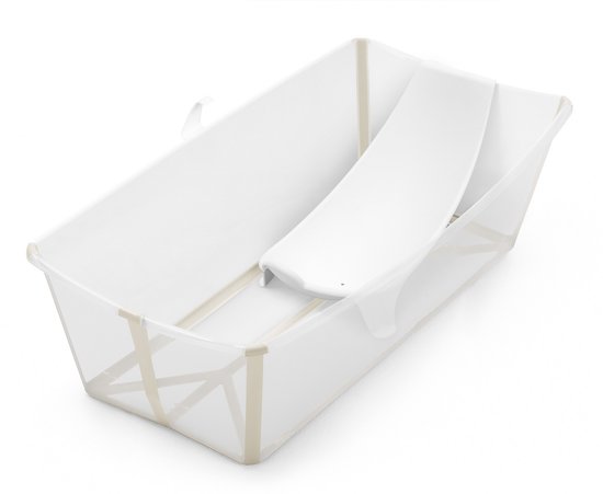 Stokke Flexi Bath XL (Sandy Beige) met ondersteuning voor pasgeborenen - Duurzaam en gemakkelijk op te bergen - Handig voor thuis of op reis - Geschikt voor kinderen van 0-6 jaar van Merkloos