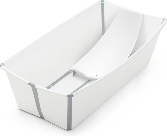 Stokke Flexi Bath XL (Wit) met ondersteuning voor pasgeborenen - Duurzaam en gemakkelijk op te bergen - Handig thuis of op reis - Geschikt voor kinderen van 0-6 jaar van Merkloos