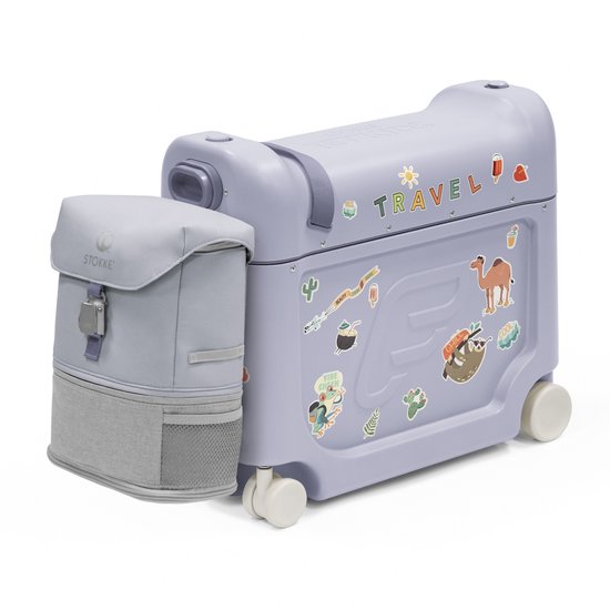 Stokke JetKids Reispakket, Arctic Blue - Met BedBox Ride-On koffer en rugzak - Voor kinderen van 2-7 Jaar (tot 35 kg) van Merkloos