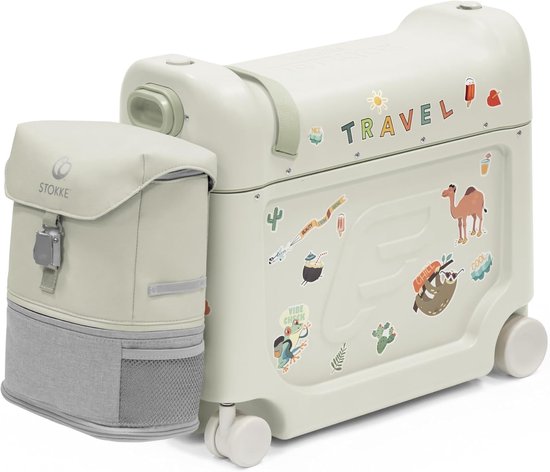 Stokke JetKids Reispakket, Sea Green - Met BedBox Ride-On koffer en rugzak - Voor kinderen van 2-7 Jaar (tot 35 kg) van Merkloos
