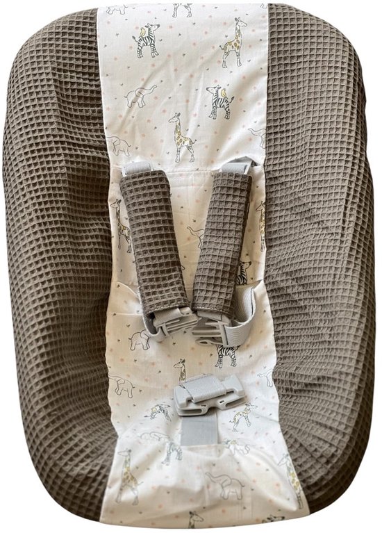 Stokke newborn hoes legergroen zebra giraffe olifant van Stokke