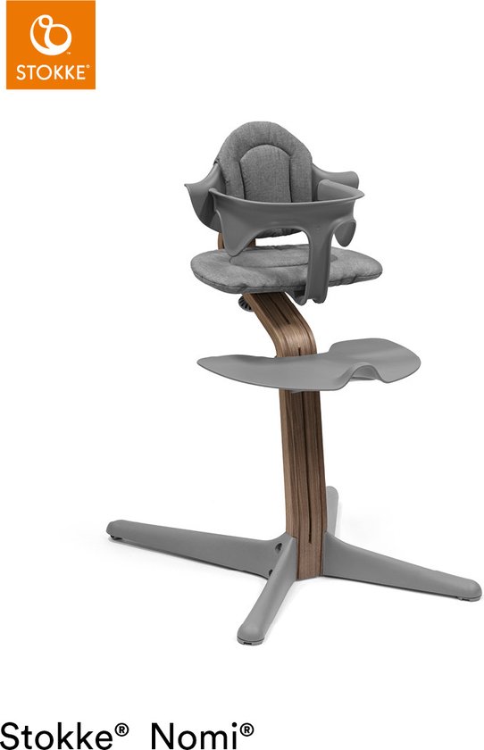 Stokke® Nomi® Kinderstoel - Walnut - Grey van Merkloos