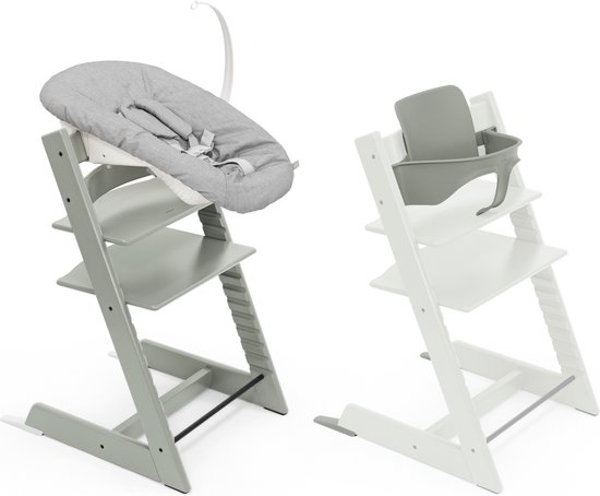 Stokke Tripp Trapp kinderstoel, gletsjergroen (inclusief stoel en babyset2) met set voor pasgeborenen - veilig, verstelbaar, ergonomisch ontwerp van Stokke