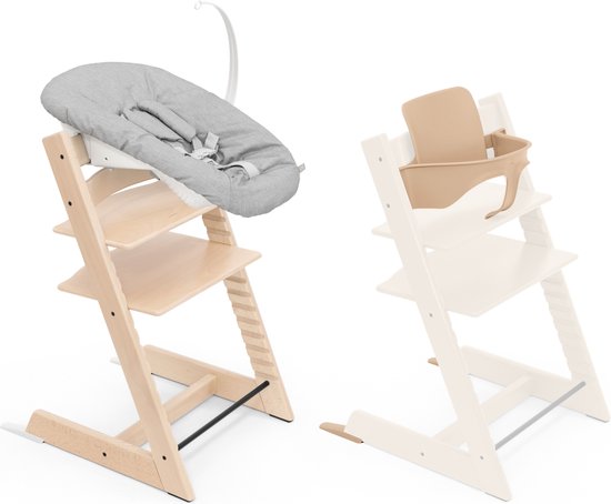 Stokke Tripp Trapp kinderstoel, naturel (inclusief stoel en babyset2) met newbornset - veilig, verstelbaar, ergonomisch ontwerp van Stokke