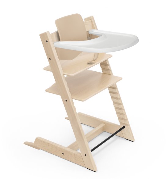 Stokke Tripp Trapp kinderstoel (naturel), Stokke dienblad (wit) - Incl. Tripp Trapp stoel, babyset 2 voor kinderen van 6-36 maanden en Stokke dienblad - Verstelbaar, ergonomisch en gemakkelijk schoon van Stokke