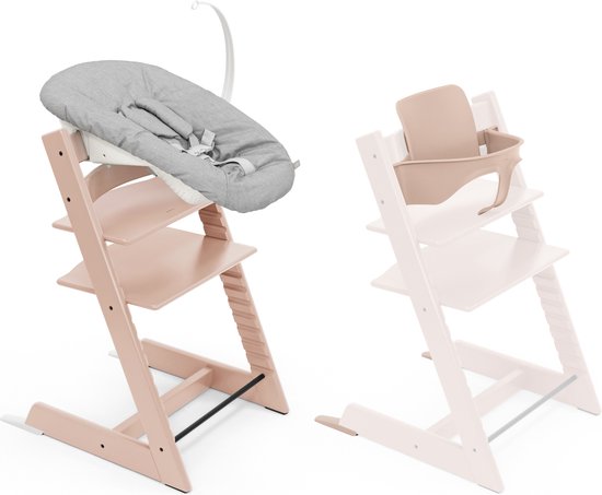 Stokke Tripp Trapp-kinderstoel, sereen roze (inclusief stoel en babyset2) met newbornset - veilig, verstelbaar, ergonomisch ontwerp van Merkloos