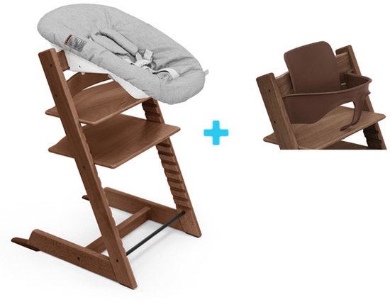Stokke Tripp Trapp Kinderstoel - Warm Brown | Bundel met babyset en newbornset van Merkloos