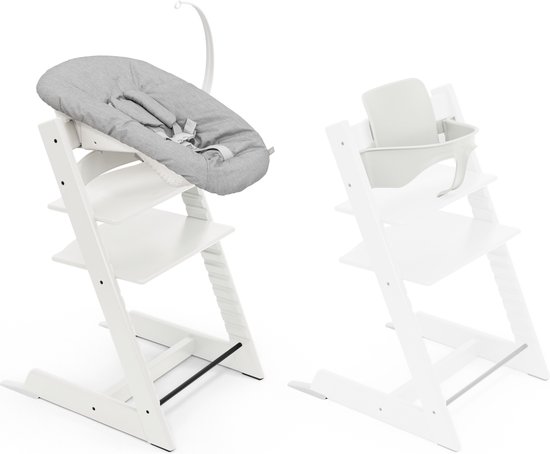 Stokke Tripp Trapp-kinderstoel, wit (inclusief stoel en babyset2) met newbornset - veilig, verstelbaar, ergonomisch ontwerp