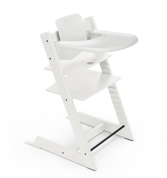 Stokke Tripp Trapp kinderstoel (wit) met Stokke dienblad (wit) - Incl. Tripp Trapp stoel, babyset 2 voor kinderen van 6-36 maanden en Stokke dienblad - verstelbaar, ergonomisch en gemakkelijk schoon van Stokke