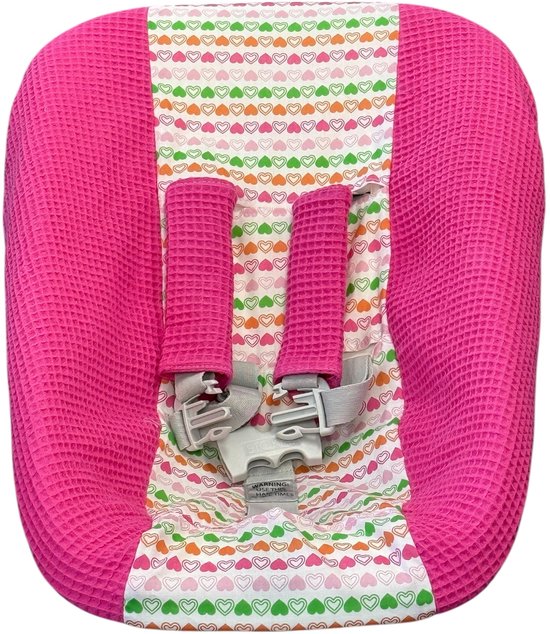 Stokke Tripp Trapp Newborn hoes fuchsia gekleurde hartjes van Merkloos