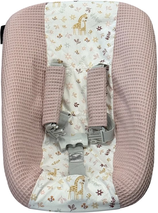 Stokke Tripp Trapp Newborn hoes oud roze giraffe bloemetje