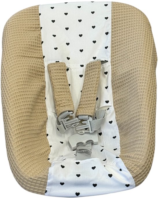 Stokke Tripp Trapp Newborn hoes zand ecru beige hartjes van Merkloos