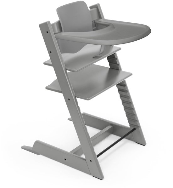 Stokke Tripp Trapp Storm Grey :kinderstoel met Stokke dienblad - Incl. Tripp Trapp stoel, babyset 2 voor kinderen van 6-36 maanden en Stokke dienblad - verstelbaar, ergonomisch en gemakkelijk schoon van Stokke