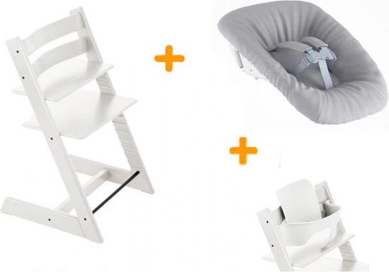 Stokke Tripp Trapp Wit + newbornset + babyset van Merkloos