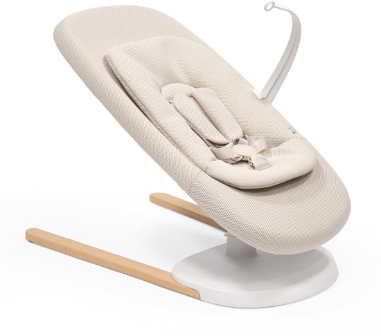 Stokke Yoga Wipstoeltje & Schommel, Licht Sand- Dubbele beweging om baby's tot 11 kg te kalmeren en te stimuleren - Inclusief pasgeboren kussen voor hoofdsteun - Drie verstelbare posities van Stokke
