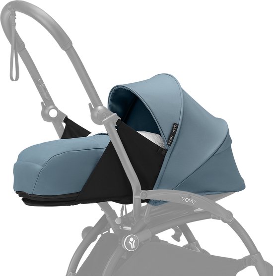 Stokke YOYO 0+ Newborn Pack, Aqua - Inclusief matras, uitschuifbare luifel en vijfpuntsgordel - Vereist YOYO-frame (apart verkrijgbaar) van Stokke