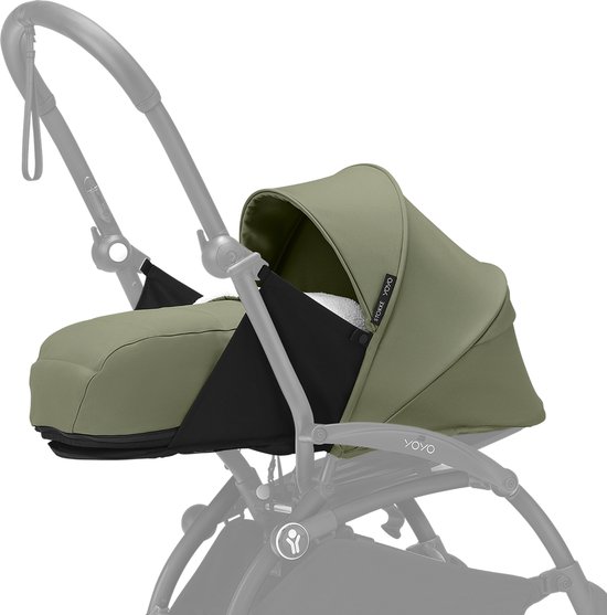 Stokke YOYO 0+ Newborn Pack, Olive - Inclusief matras, uitschuifbare luifel en vijfpuntsgordel - Vereist YOYO-frame (apart verkrijgbaar) van Stokke