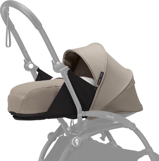 Stokke YOYO 0+ Newborn Pack, Taupe - Inclusief matras, uitschuifbare luifel en vijfpuntsgordel - Vereist YOYO-frame (apart verkrijgbaar) van Stokke