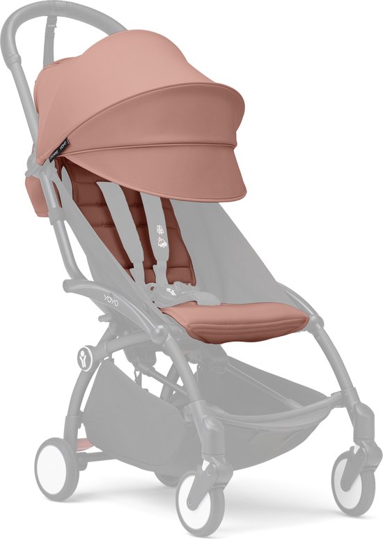 Stokke YOYO 6+ Color Pack, Ginger - Alleen textiel: zitkussen, uitschuifbare luifel en achterzak met ritssluiting - Vereist YOYO-frame (apart verkrijgbaar) van Stokke
