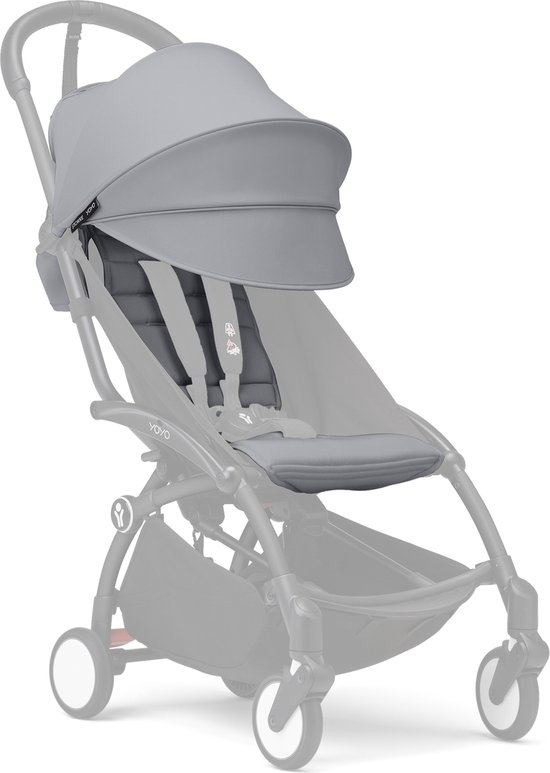 Stokke YOYO 6+ Color Pack, Stone - Alleen textiel: zitkussen, uitschuifbare luifel en achterzak met ritssluiting - Vereist YOYO-frame (apart verkrijgbaar) van Stokke