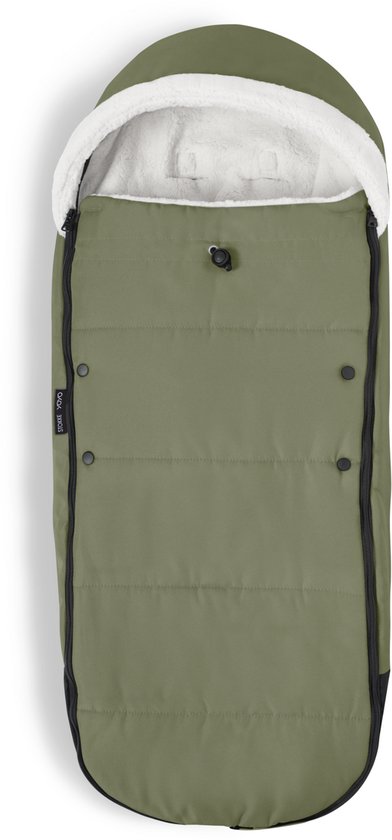 Stokke YOYO voetenzak, Olive - Sherpa-voering, fleece met trekkoord, dubbele vulling - Machinewasbaar op 30°C - Inclusief kleine tas van Merkloos