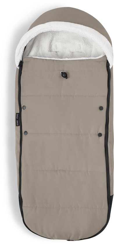 Stokke YOYO voetenzak, Taupe - Sherpa-voering, fleece met trekkoord, dubbele vulling - Machinewasbaar op 30°C - Inclusief kleine tas van Stokke