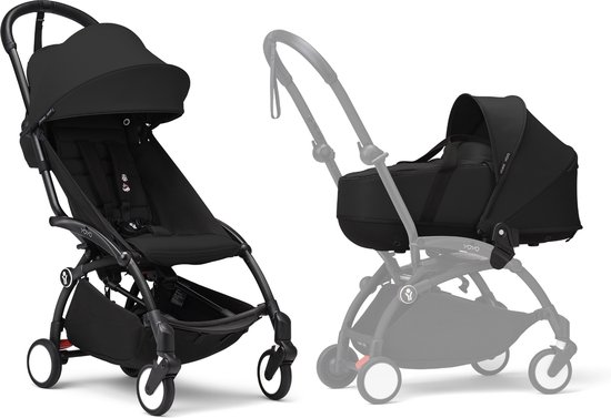 Stokke YOYO3-kinderwagen met Newborn Shell - Inclusief zwart frame, YOYO 6+ kleurenpakket, en Newborn Shell van Merkloos