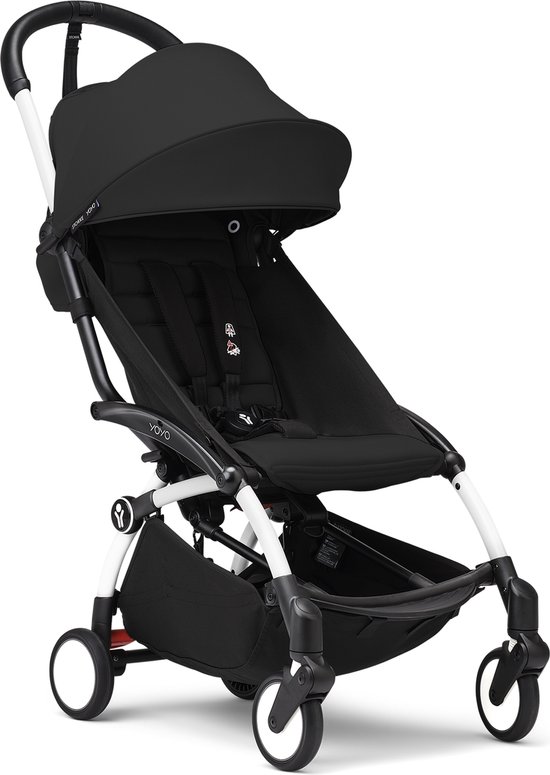 Stokke YOYO3 kinderwagen vanaf 6 maanden - Inclusief wit frame / zwart zitkussen + luifel - In een handomdraai in- en uitklapbaar - Licht en compact - Compatibel met handbagage van Stokke